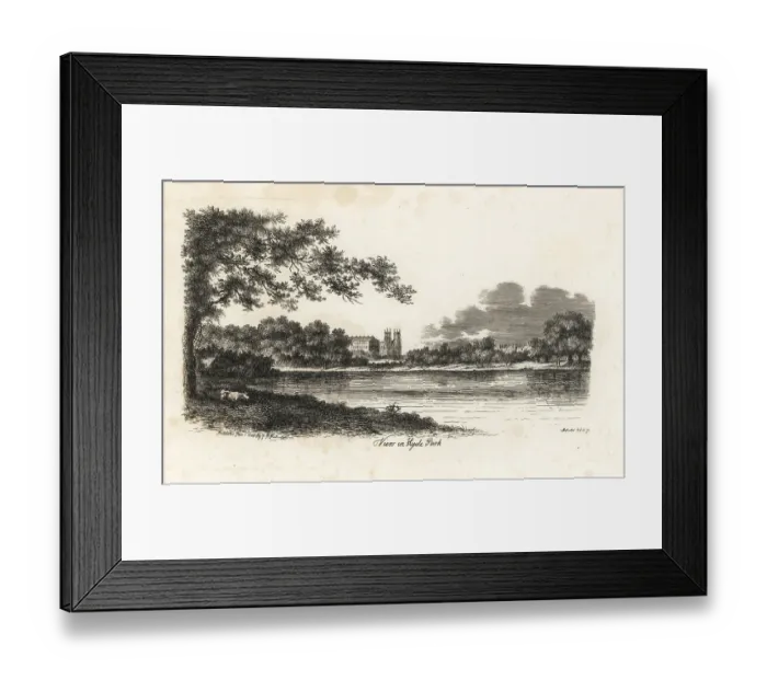 Framed Print : View in Hyde Park, 1808, showing the Serpentine lake and Westmin Framed Print : View in Hyde Park, 1808, showing the Serpentine lake and Westmin