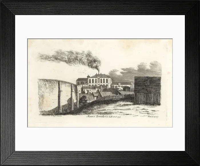 Framed Print : View of Henry Meux's Brewhouse, built around 1796 Framed Print : View of Henry Meux's Brewhouse, built around 1796