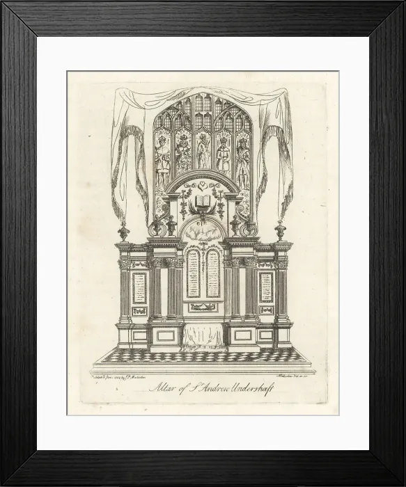 Framed Print : The Altar of the Church of St. Andrew Undershaft, London, 1807 Framed Print : The Altar of the Church of St. Andrew Undershaft, London, 1807
