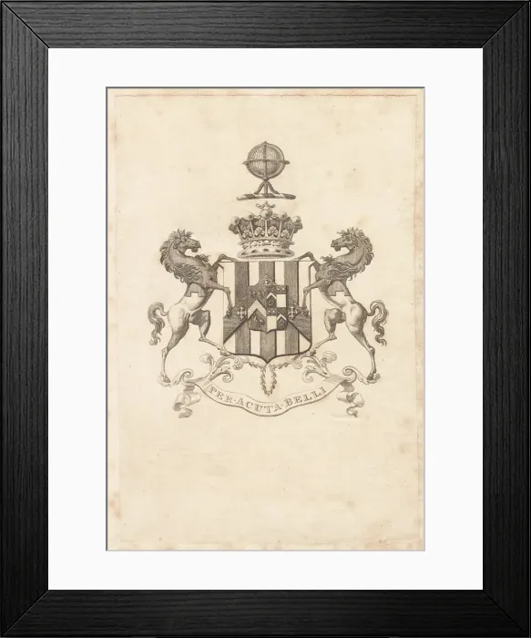 Framed Print : Armorial bookplate of the Carpenter family, Earl of Tyrconnell Framed Print : Armorial bookplate of the Carpenter family, Earl of Tyrconnell