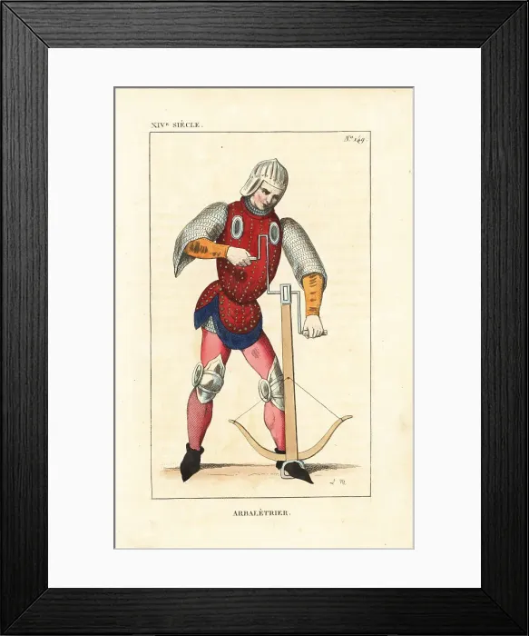 Framed Print : French crossbowman, 14th century Framed Print : French crossbowman, 14th century
