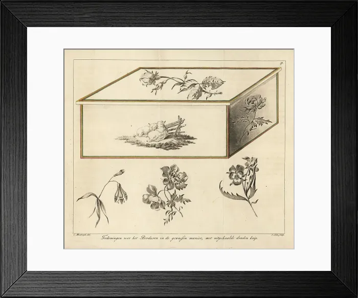 Framed Print : Drawings for embroidery designs in drawn-thread and cutout style Framed Print : Drawings for embroidery designs in drawn-thread and cutout style