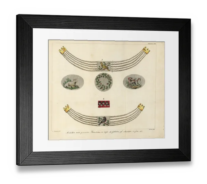 Framed Print : Models for bracelets in Gobelins tapestry fabric or silk mosaic Framed Print : Models for bracelets in Gobelins tapestry fabric or silk mosaic