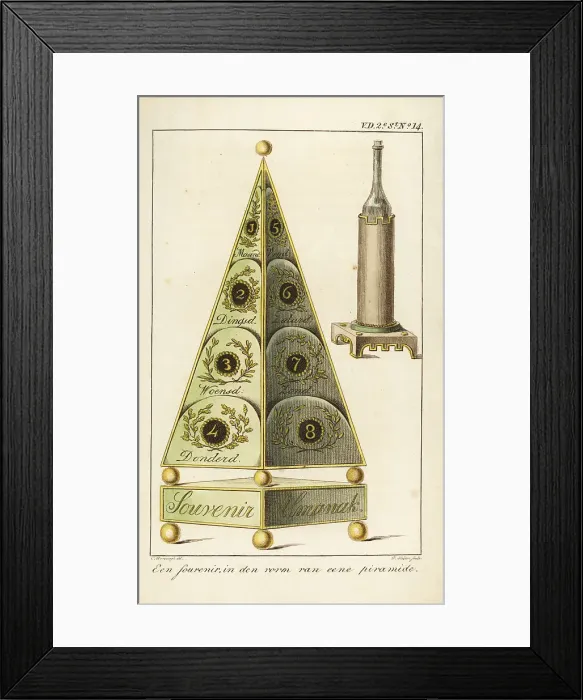 Framed Print : A pyramid-shaped souvenir or calendar Framed Print : A pyramid-shaped souvenir or calendar