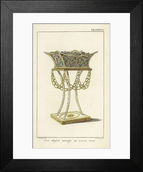 Framed Print : Dessert basket on a stand Framed Print : Dessert basket on a stand