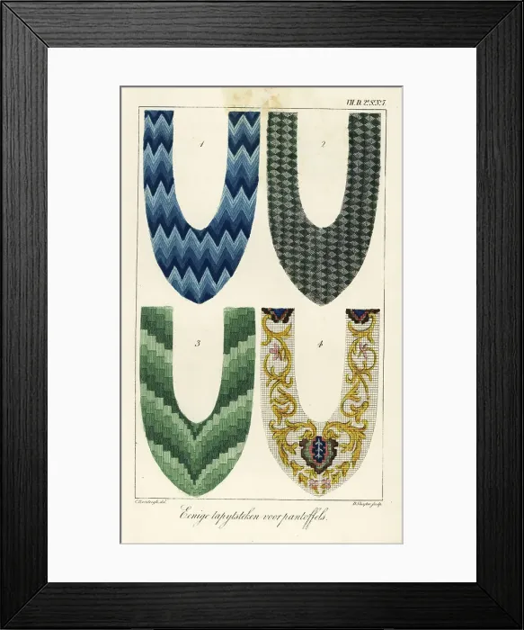 Framed Print : Tapestry patterns for slippers Framed Print : Tapestry patterns for slippers