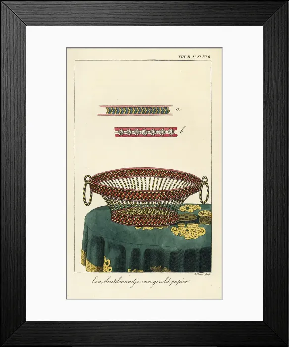 Framed Print : A basket made of rolled paper Framed Print : A basket made of rolled paper