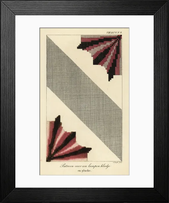 Framed Print : Pattern for a lampshade en pluche Framed Print : Pattern for a lampshade en pluche