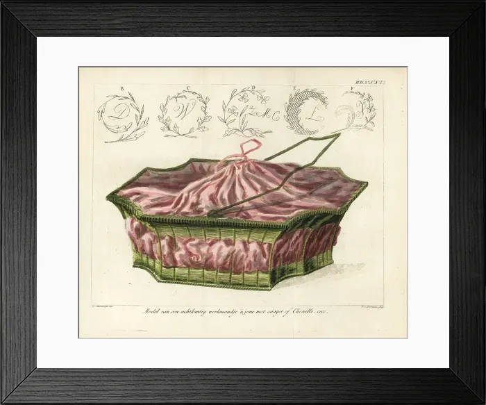 Framed Print : Model for an octagonal work basket Framed Print : Model for an octagonal work basket