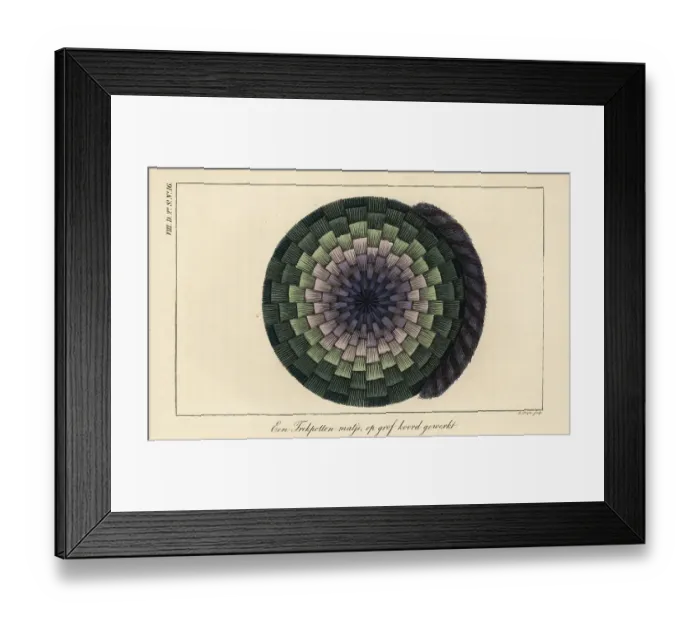 Framed Print : A mat woven from thick coloured string Framed Print : A mat woven from thick coloured string