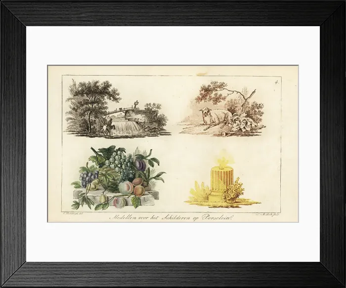 Framed Print : Patterns for painting on porcelain Framed Print : Patterns for painting on porcelain