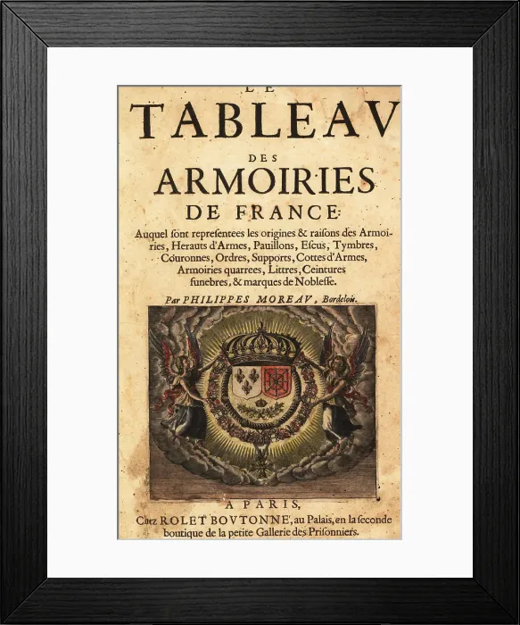 Framed Print : Title page with vignette from Le Tableau des Armoiries de France Framed Print : Title page with vignette from Le Tableau des Armoiries de France