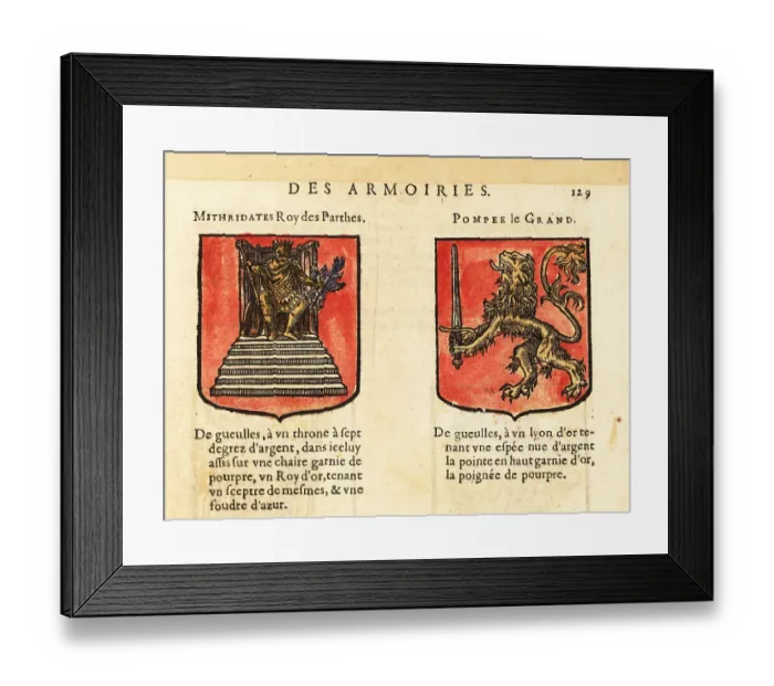 Framed Print : Coats of arms of Mithridates I and Pompey the Great Framed Print : Coats of arms of Mithridates I and Pompey the Great