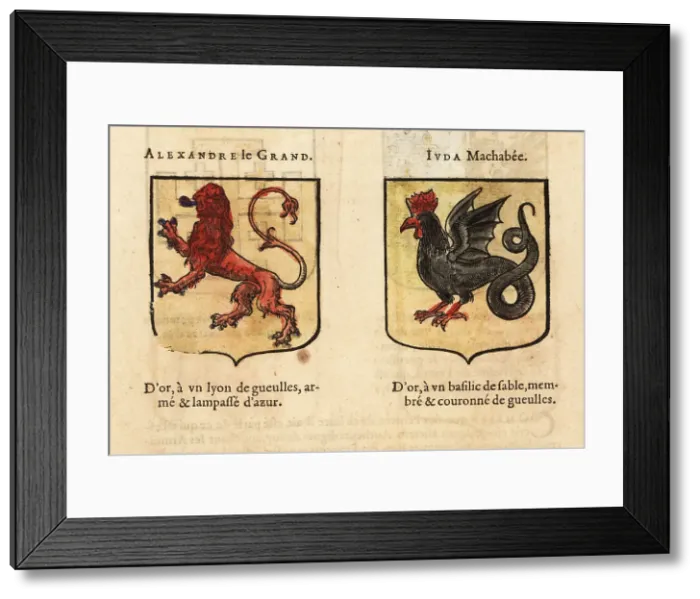 Framed Print : Imaginary coats of arms of Alexander the Great, Judas Maccabeus Framed Print : Imaginary coats of arms of Alexander the Great, Judas Maccabeus