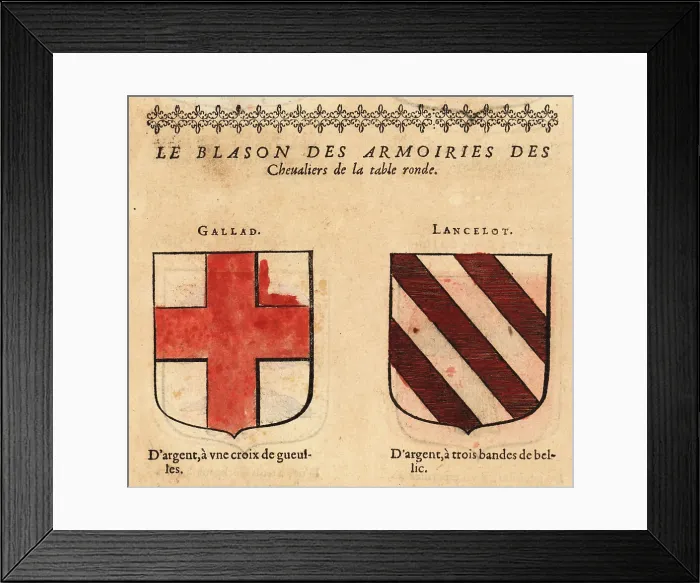 Framed Print : Coats of arms of King Arthur's Knights of the Round Table: Sir Framed Print : Coats of arms of King Arthur's Knights of the Round Table: Sir