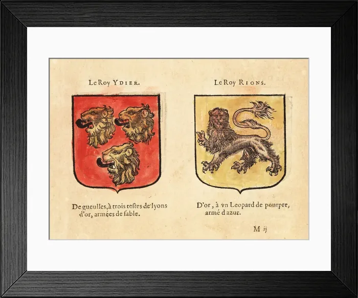Framed Print : Imaginary coats of arms of Knights of the Round Table: Edern ap Framed Print : Imaginary coats of arms of Knights of the Round Table: Edern ap