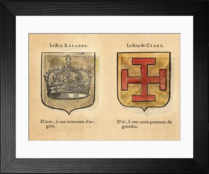 Framed Print : Imaginary coats of arms of Knights of the Round Table: Caradoc a Framed Print : Imaginary coats of arms of Knights of the Round Table: Caradoc a