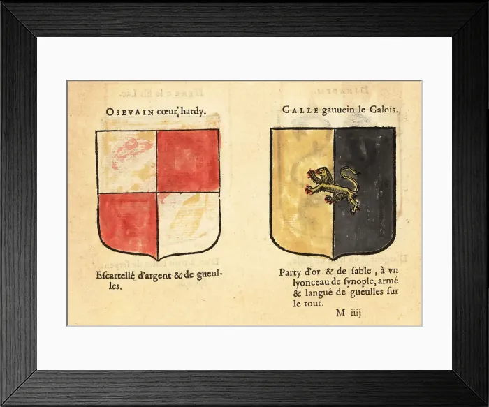 Framed Print : Imaginary coats of arms of Knights of the Round Table: Osevain a Framed Print : Imaginary coats of arms of Knights of the Round Table: Osevain a