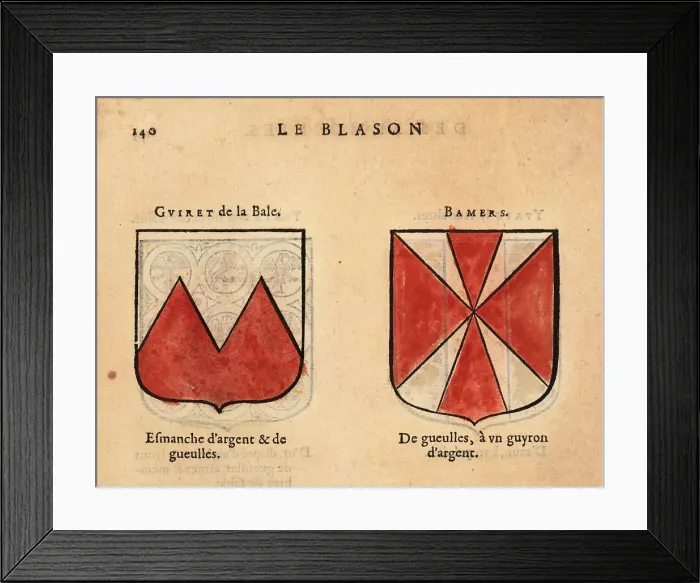 Framed Print : Imaginary coats of arms of Knights of the Round Table: Guivret t Framed Print : Imaginary coats of arms of Knights of the Round Table: Guivret t