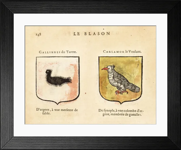 Framed Print : Imaginary coats of arms of Galindes of the Hillock and Chalamor Framed Print : Imaginary coats of arms of Galindes of the Hillock and Chalamor