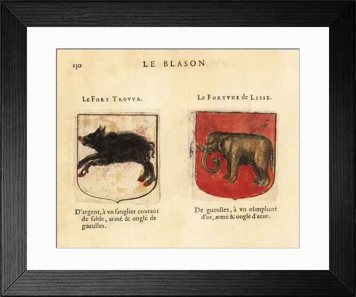 Framed Print : Imaginary coats of arms of the Strong Always Found and the Fortu Framed Print : Imaginary coats of arms of the Strong Always Found and the Fortu