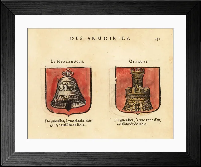 Framed Print : Imaginary coats of arms of the Man of Ireland and Geffrey the St Framed Print : Imaginary coats of arms of the Man of Ireland and Geffrey the St