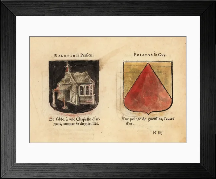 Framed Print : Imaginary coats of arms of Randon called the Percie and Foyadus Framed Print : Imaginary coats of arms of Randon called the Percie and Foyadus