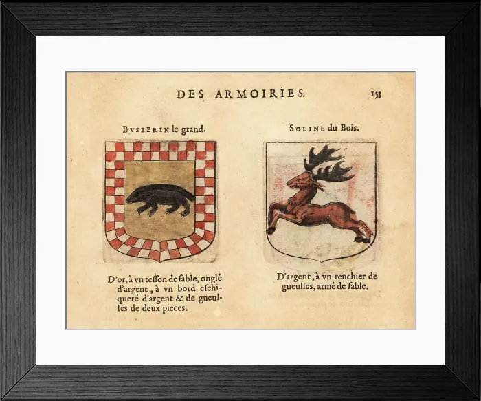 Framed Print : Imaginary coats of arms of Busterine the Great and Soline of Framed Print : Imaginary coats of arms of Busterine the Great and Soline of