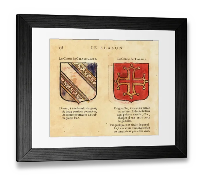 Framed Print : Coats of arms of the Counts of Champagne and Toulouse Framed Print : Coats of arms of the Counts of Champagne and Toulouse