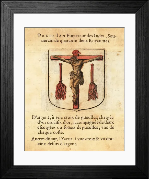 Framed Print : Coat of arms of Prester John of the Indies, legendary Christian Framed Print : Coat of arms of Prester John of the Indies, legendary Christian