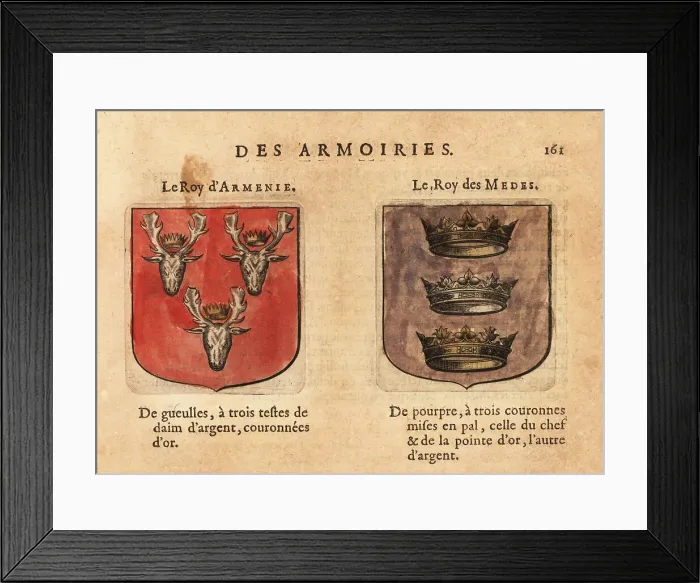 Framed Print : Coats of arms of the King of Armenia and the King of the Median Framed Print : Coats of arms of the King of Armenia and the King of the Median