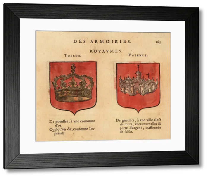 Framed Print : Coats of arms of the Kingdoms of Toledo and Valencia Framed Print : Coats of arms of the Kingdoms of Toledo and Valencia