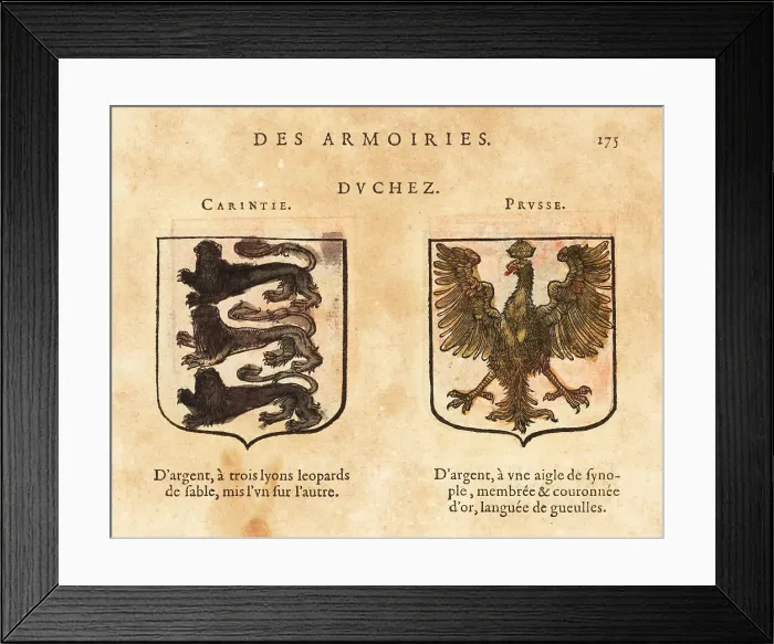 Framed Print : Coat of arms of the Duchies of Carinthia and Prussia Framed Print : Coat of arms of the Duchies of Carinthia and Prussia