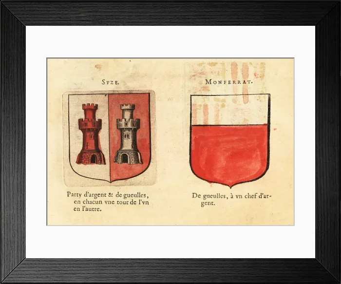 Framed Print : Coat of arms of the Margraviate of Susa and the Margraviate of M Framed Print : Coat of arms of the Margraviate of Susa and the Margraviate of M