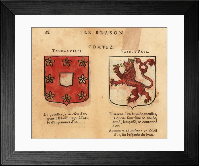 Framed Print : Coat of arms of the Counts of Tancarville and Saint-Pol Framed Print : Coat of arms of the Counts of Tancarville and Saint-Pol