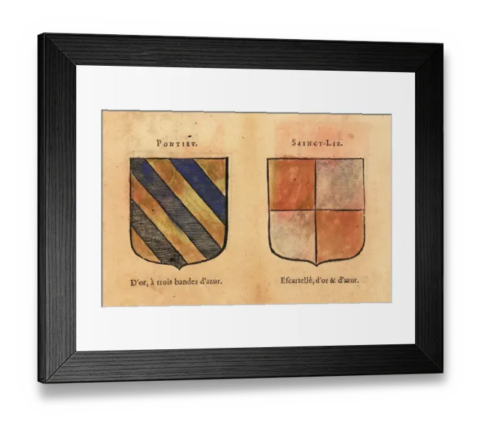 Framed Print : Coat of arms of the Counts of Ponthieu and St. Liz Framed Print : Coat of arms of the Counts of Ponthieu and St. Liz