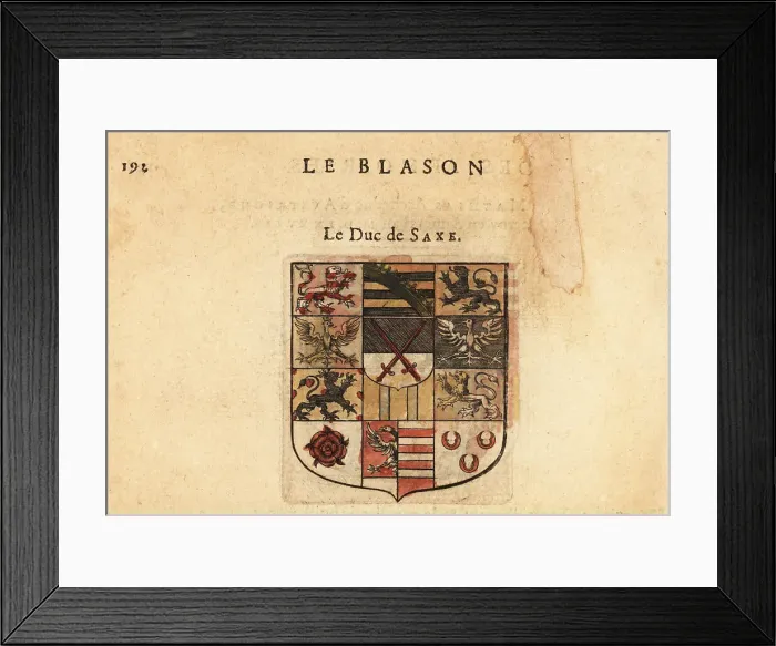 Framed Print : Coat of arms of the Duchy of Saxony Framed Print : Coat of arms of the Duchy of Saxony