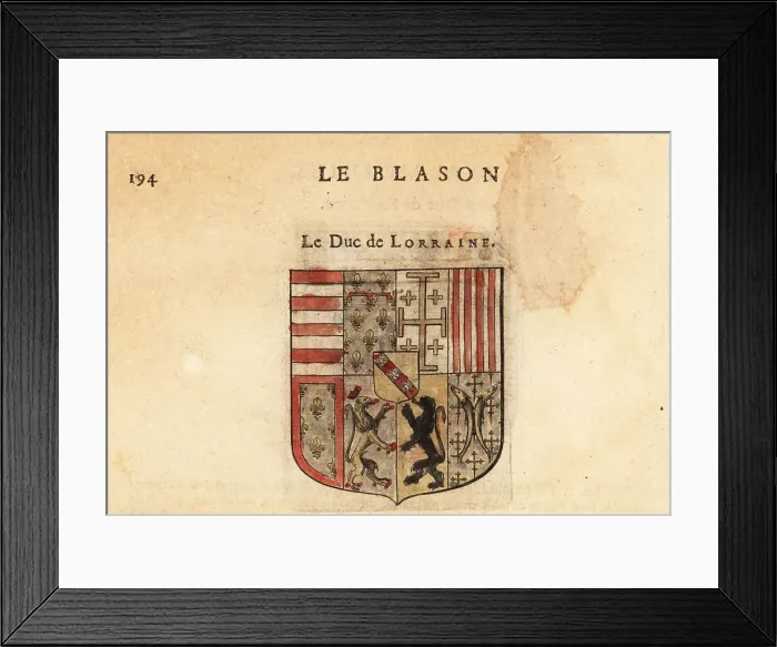 Framed Print : Coat of arms of the Duke of Lorraine. Le Duc de Lorraine Framed Print : Coat of arms of the Duke of Lorraine. Le Duc de Lorraine
