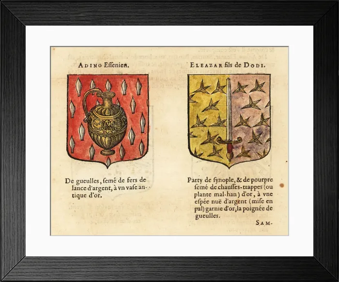Framed Print : Imaginary coats of arms of King David's mighty warriors Adino an Framed Print : Imaginary coats of arms of King David's mighty warriors Adino an