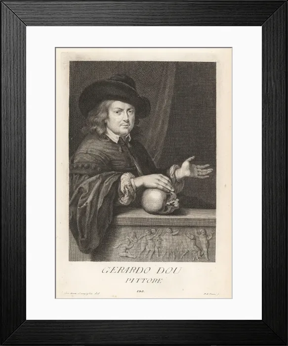 Framed Print : Gerrit Dou, Dutch Golden Age painter, 1613-1675 Framed Print : Gerrit Dou, Dutch Golden Age painter, 1613-1675