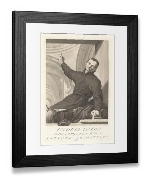 Framed Print : Andrea Pozzo, Italian Baroque painter, 1642-1709 Framed Print : Andrea Pozzo, Italian Baroque painter, 1642-1709