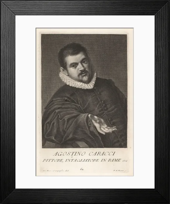 Framed Print : Agostino Carracci, Italian painter and printmaker, 1557-1602 Framed Print : Agostino Carracci, Italian painter and printmaker, 1557-1602