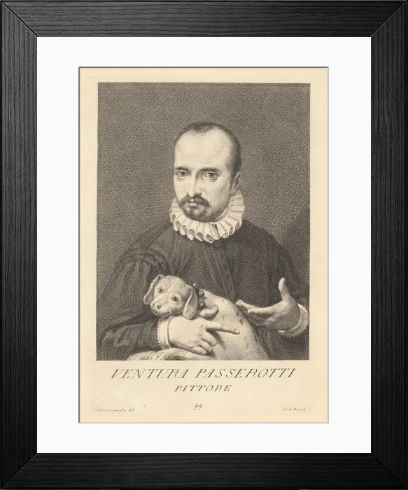 Framed Print : Ventura Passarotti, Italian artist who specialized in pen drawin Framed Print : Ventura Passarotti, Italian artist who specialized in pen drawin