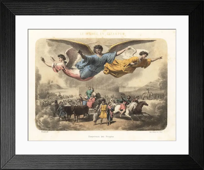 Framed Print : Babylonians emigrating from the Tower of Babel Framed Print : Babylonians emigrating from the Tower of Babel