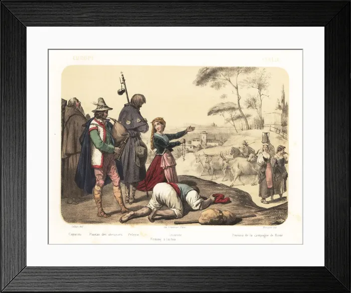 Framed Print : Costumes of the people of Italy, 1858 Framed Print : Costumes of the people of Italy, 1858
