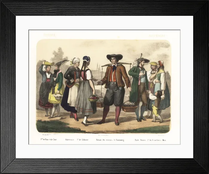 Framed Print : Costumes of Germany, 1858 Framed Print : Costumes of Germany, 1858