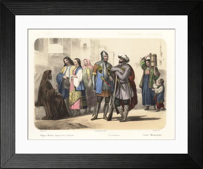 Framed Print : Costumes of Moldavia, Romania and Circassia, 1858 Framed Print : Costumes of Moldavia, Romania and Circassia, 1858