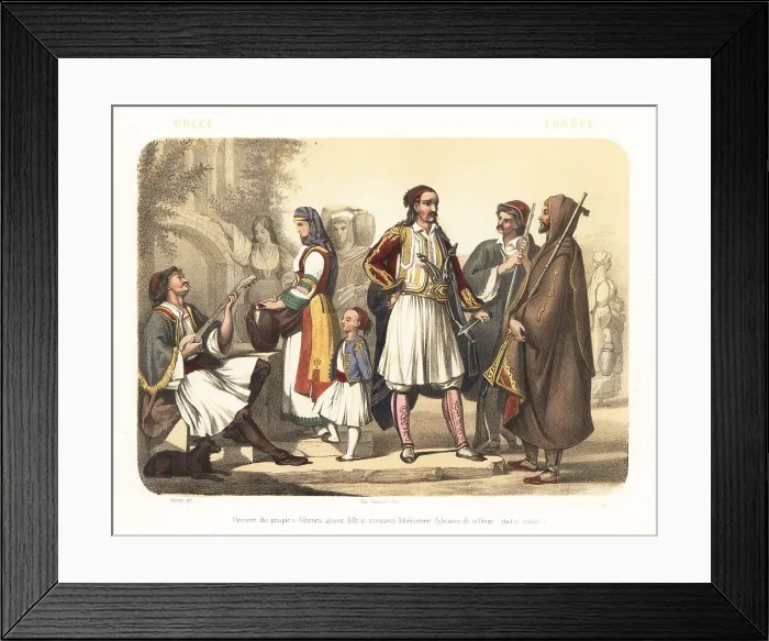 Framed Print : Costumes of the people of Greece, 1858 Framed Print : Costumes of the people of Greece, 1858