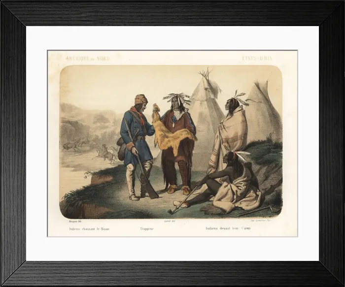 Framed Print : Costumes of North America, 1858 Framed Print : Costumes of North America, 1858