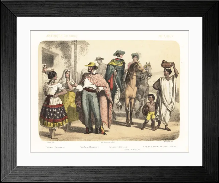 Framed Print : Costumes of the people of Mexico, 1858 Framed Print : Costumes of the people of Mexico, 1858